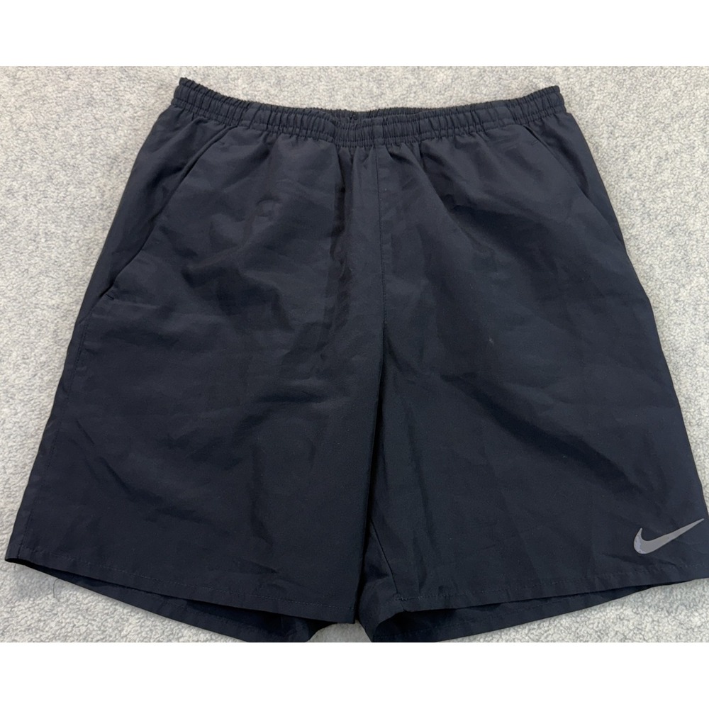 Nike Dri Fit Womens Athletic Shorts Black Swoosh Logo Performance Outdoor S